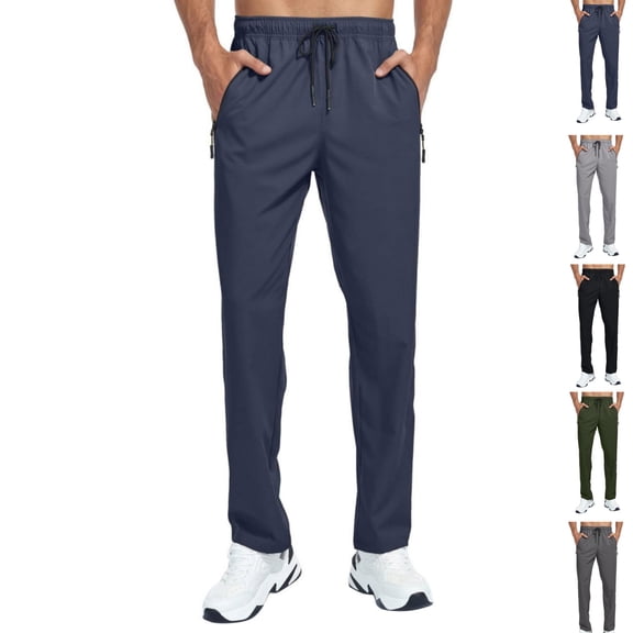 HAJWOH Men's Lightweight Hiking Pants Breathable Fit Waterproof Camping Fishing Running Athletic Active Jogger Pant