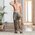 thumbnail image 5 of Vsdgher Golden White Tiger Print Mens Pajama Pants Sleep & Lounge Pants, PJ Bottoms With elastic waistb and Pockets, 5 of 5