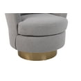 thumbnail image 3 of Swivel Accent Barrel Chair, Modern Round Armchair with Metal Base, Comfy Teddy Fabric Upholstered Reading Chair for Living Room, Bedroom, Office, Grey, 3 of 8