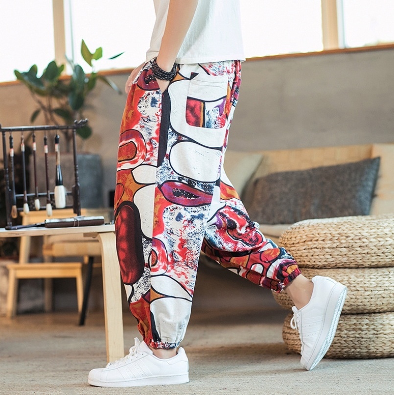 Irregular Ink Pattern Harem Pants 