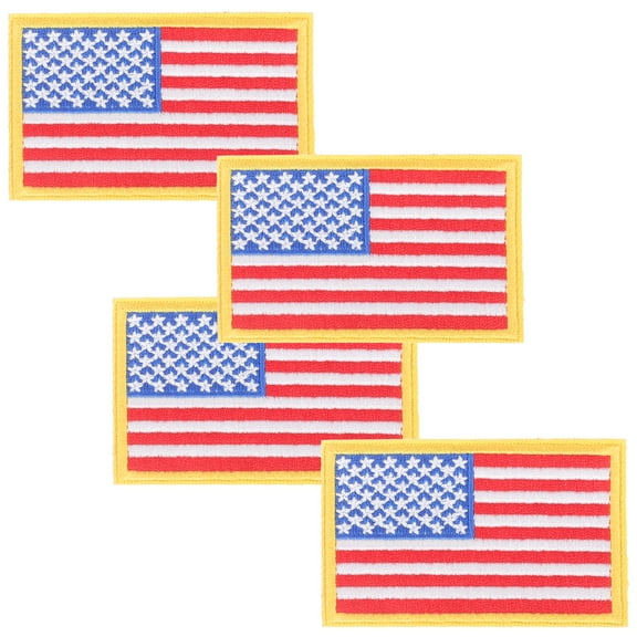 Soimiss 4Pcs Reverse American Flag Patch Cloth Multi Sew Permanently for Jackets
