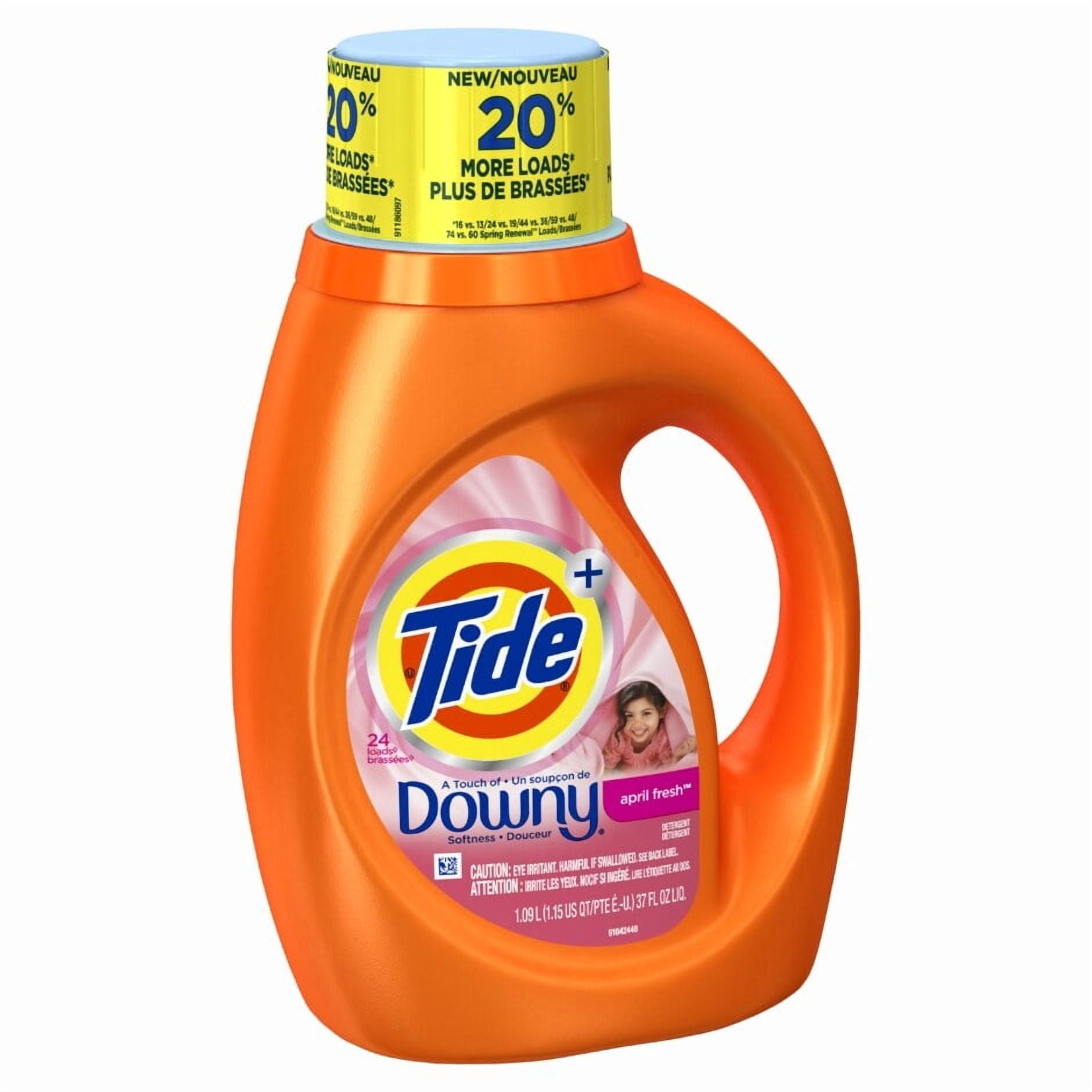 Tide + Downy April Fresh Liquid Laundry Detergent (Pack 3) - 72 Loads, 111fl