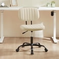 thumbnail image 4 of Silla de escritorio Sweetcrispy sin brazos de cuero PU beige, 4 of 4
