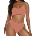 thumbnail image 2 of Aayomet Plus Size Bathing Suit For Women Swimsuit Control Tummy High Women's Swimwear Two Waisted Piece Bikini Swimwears,Pink S, 2 of 5