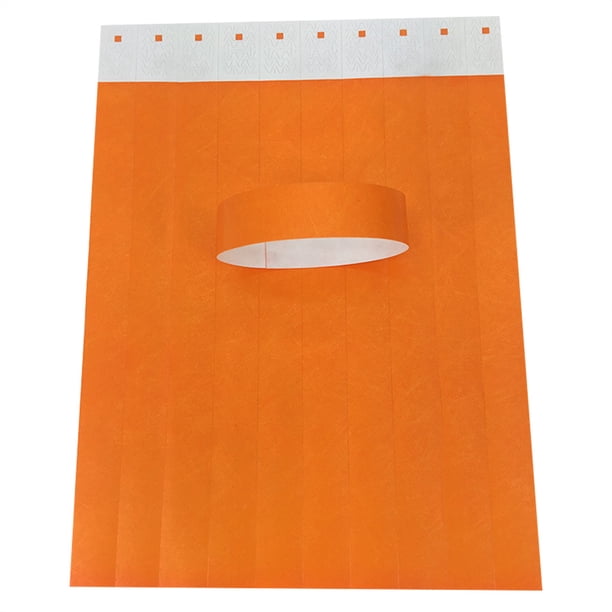 sweethay Paquete de 100 pulseras impermeables a prueba de sudor pulseras de un solo identificación pulseras de tela no tejida de color sólido Juguetes Naranja sweethay HW4347-02