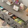 thumbnail image 3 of Homfa 70 inch Farmhouse Large Double Dog Crate Furniture with Removable Divider, 3 Drawers Lockable Dog Cage TV Stand for 2 Dogs Indoor, Gray, 3 of 7