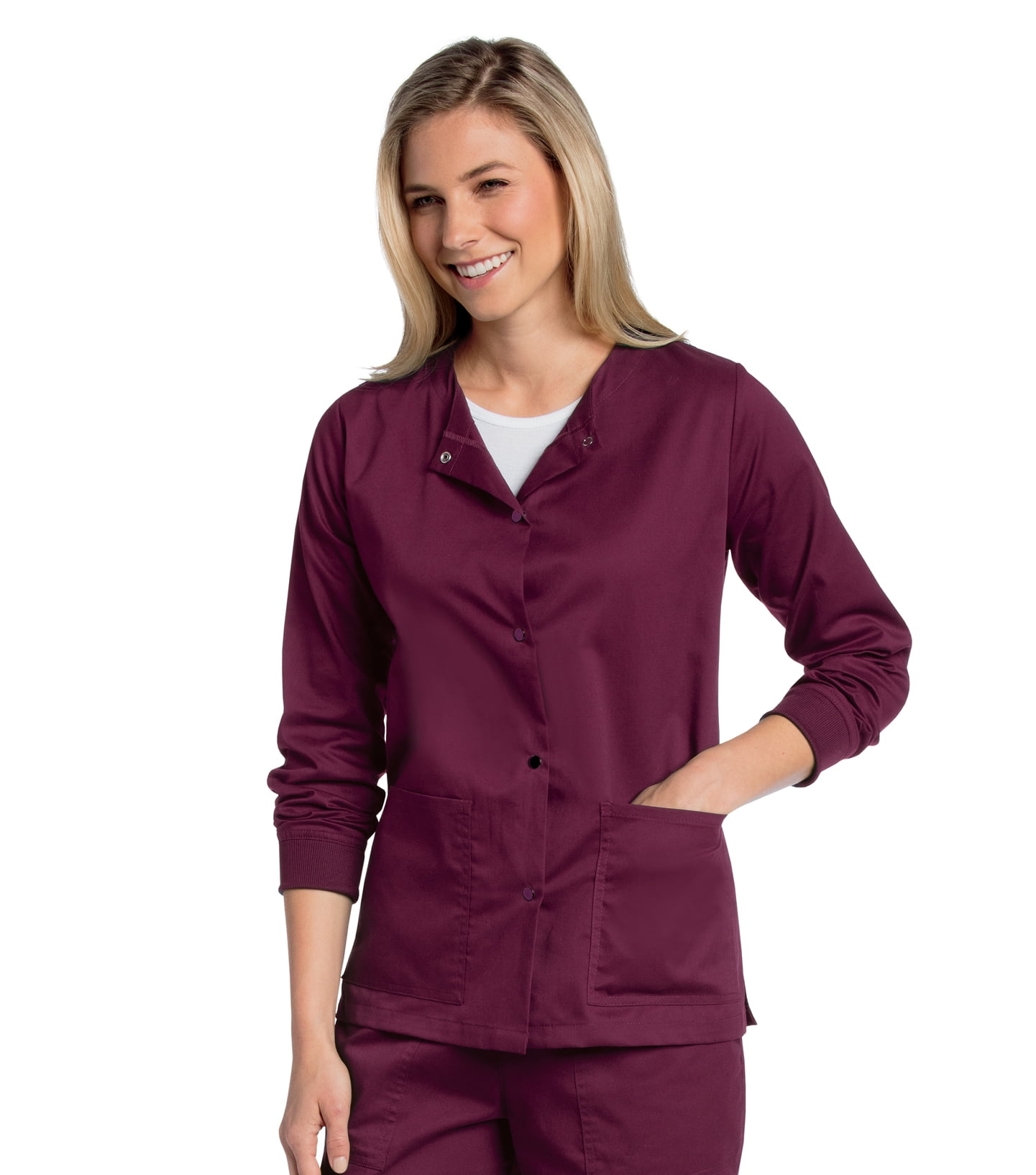 Landau All Day Women's Two Pocket Snap Front Scrub Jacket, Style 3507