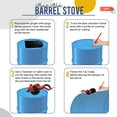 thumbnail image 6 of SONRET-Barrel Stove Kit, Perfect For 30 to 55 Gal Drum Wood Stove Kit, Heavy Duty Steel Barrel Camp Stove Kit w/Stove Door & Grate-DIY Oil Barrel Stove Kit Heat for Winters in Workshop, Cabin, Garage, 6 of 9
