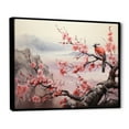 thumbnail image 2 of Designart "Pink and Blue Birds Perched on Cherry Blossom Tree I" Animals Framed Wall Art - Modern Farmhouse Blue Bird Living Room Framed Canvas Art, 2 of 6