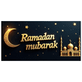 thumbnail image 3 of Ramadan Themed Banner with Crescent Moon Starry Night Background Mosque Elements Backdrop Party Decorations for Ramadan Celebrations Iftar Gatherings Family Parties Islamic Events Cultural Festivities, 3 of 8