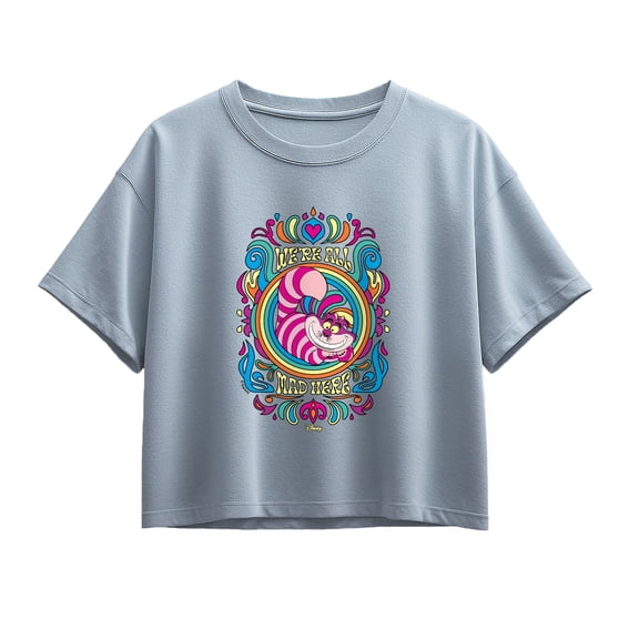 Alice in Wonderland - Colorful We're All Mad Here - Youth Girls Boxy T-Shirt