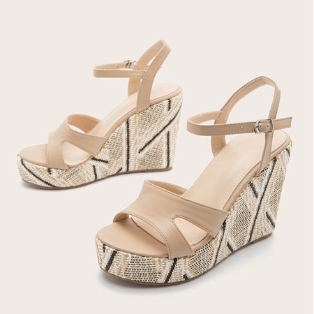 

Yedhsi Women s Shoes Casual Straw Wedges Super High Heel Roman Style Buckle Ankle Straps Sandals Women s Wedges Shoes