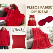 FabricLA Fleece Fabric by The Yard | 1 Yards 36 X60 Inch Wide | Soft Anti-Pill Polar Fleece | Blanket, Throw, Poncho, Pillow Cover, PJ Pants, Booties, Eye Mask - Heather Gray
