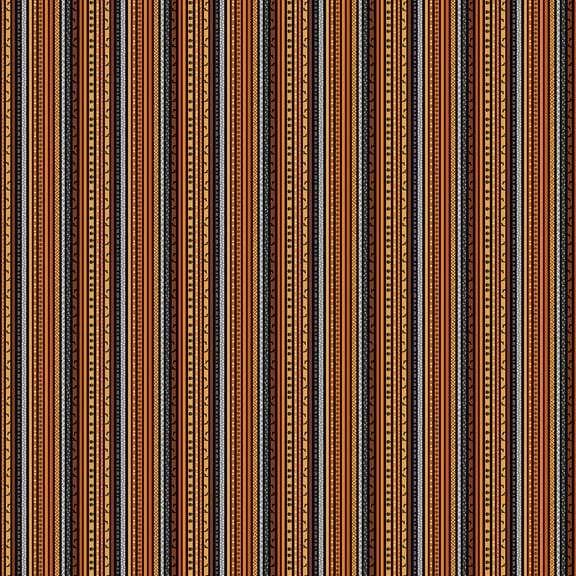 Studio E Midnight Magic Mini Stripe Orange Cotton Fabric By The Yard