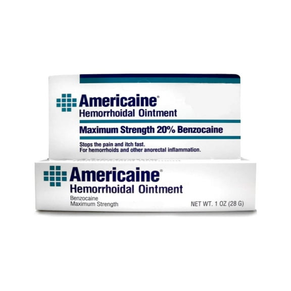 Americaine Hemorrhoidal Ointment Maximum Strength 20% Benzocaine 1 oz (Pack of 4)