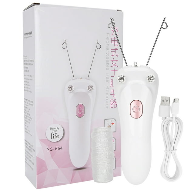 Electric Threading Epilator, Physical Depilation Safe USB Charging Threading Epilator, For Woman Face Pink,Gold