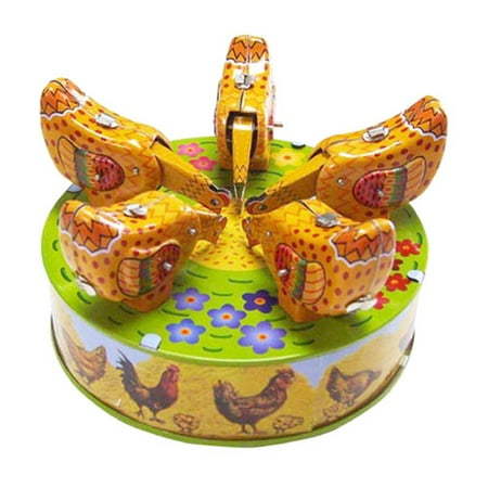 Alexander Taron Collectible Decorative Tin Toy Pecking Chickens