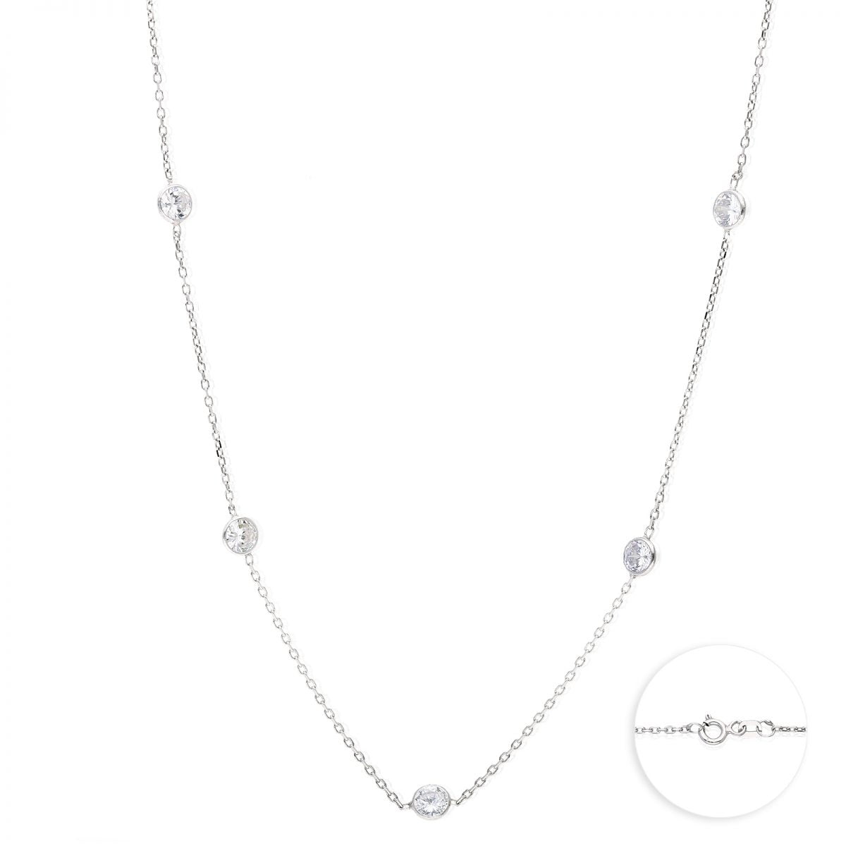 Diamonds by the yard necklace sterling silver Clearance