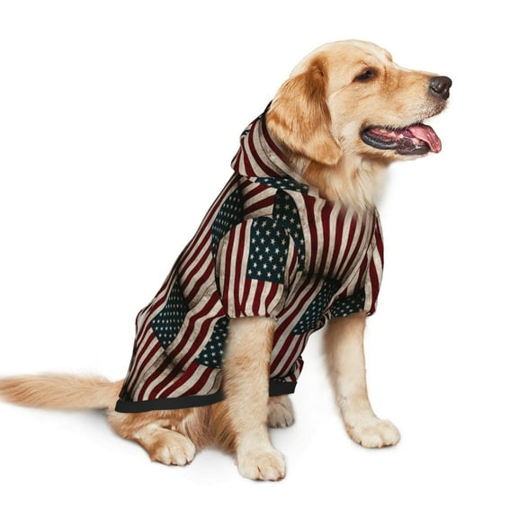 Dog Hoodie Pet Clothes America Flag Sweater Sweatshirts Pullover Coat for Large Medium Dogs Small