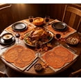 thumbnail image 4 of geerera 4-Pack Lace Pumpkin Placemats, 12x18" Orange Harvest Table Mats with Scalloped Edge, Rustic Fall Thanksgiving Dinnerware for Home, Kitchen & Dining Table, 4 of 6