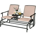 thumbnail image 2 of Costway 2 Person Outdoor Patio Double Glider Chair Loveseat Rocking Brown, 2 of 10