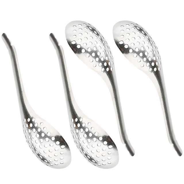unbranded 4Ud Cucharas Ranuradas Para Cocina De Acero Inoxidable Para Esferificación Caviar