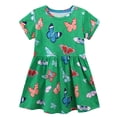 thumbnail image 5 of WIBACKER 2-7T Little Girl Short Sleeve Dress Butterfly Cotton Casual Tunic Shirt Dresses, 5 of 5
