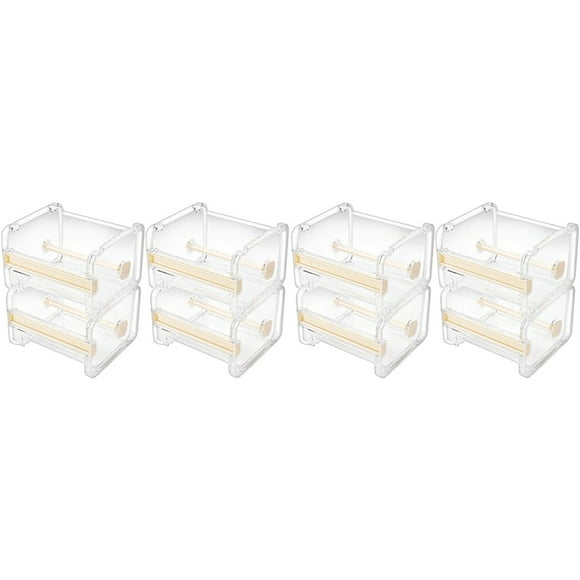 Paquete de 8 Dispensador de Cinta Adhesiva Washi Transparente de Escritorio Visible, Cortador de Cinta, Soporte de Cinta en Rollo