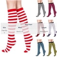 thumbnail image 3 of AVRNLIQ Womens Knee High Striped Socks – Purple, Stretch Polyester Blend, Novelty Boot Socks for Costume, Party & Daily Wear, 3 of 5