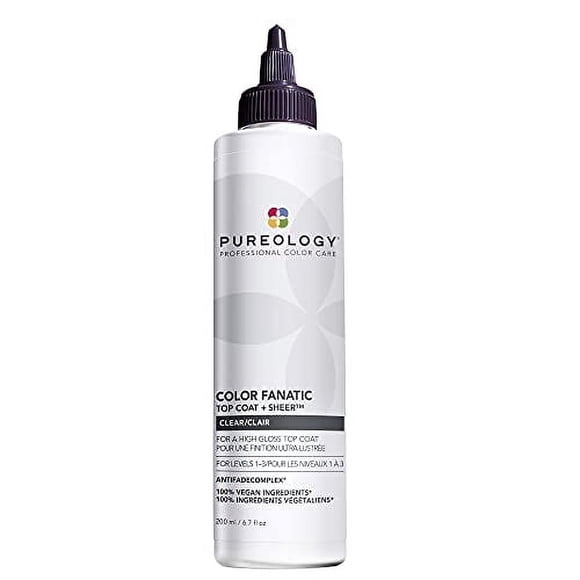 Pureology color Fanatic Top coat + Sheer clear Hair Toner Hair gloss Treatment clear Hair glaze for Brunette & Black Hair 67 Fl Oz