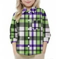 thumbnail image 6 of YUNAFFT Boys & Girls Checkered Pocket Shirt Long Sleeve School Uniform Cute Casual Stylish, 6 of 9