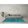 thumbnail image 3 of Ahgly Company Machine Washable Indoor Round Persian Turquoise Blue Bohemian Area Rugs, 4' Round, 3 of 4
