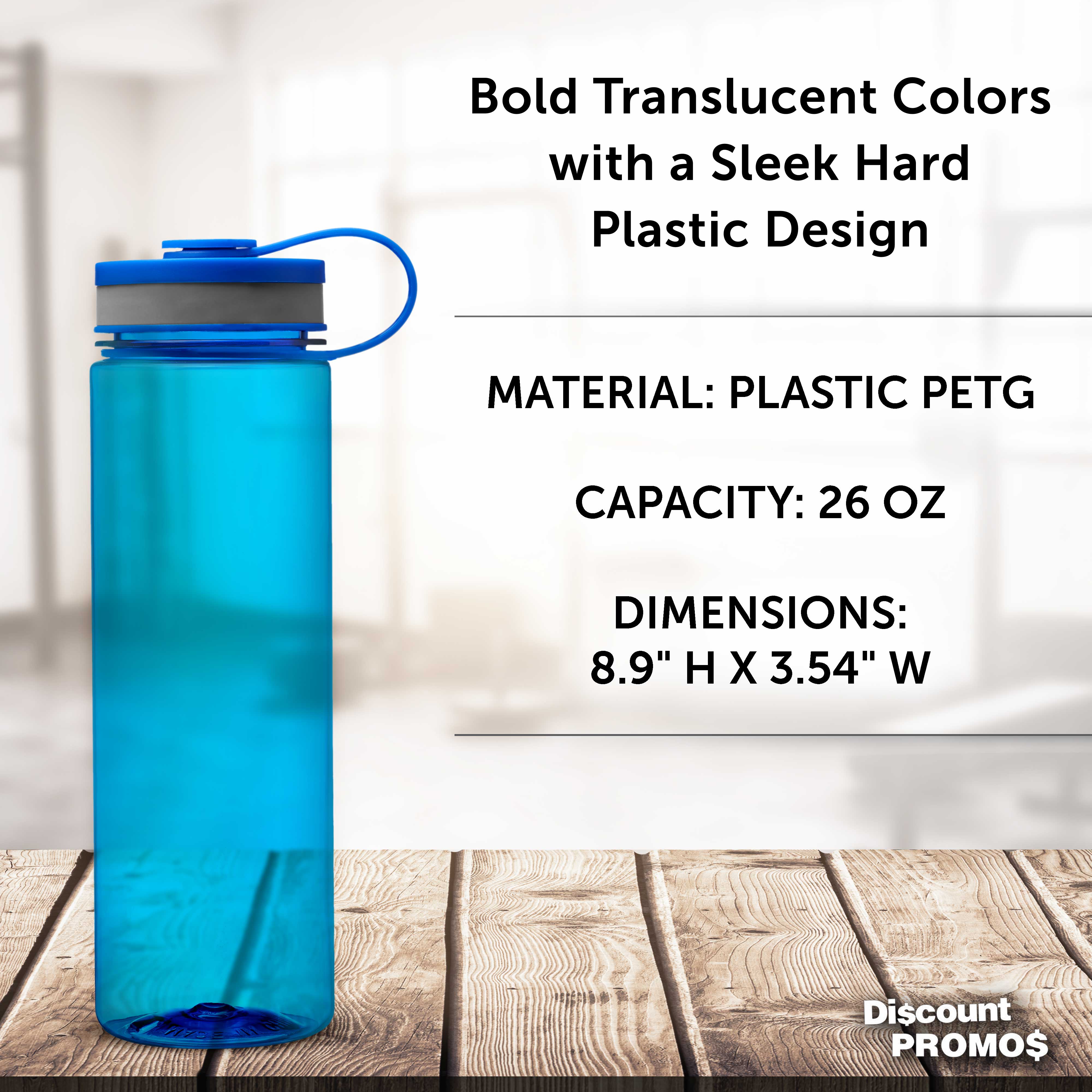 Wide Mouth Water Bottles 26 oz. Set of 10, Bulk Pack - BPA Free, Great for Gym, Camping, Backpacking, School - Blue