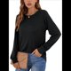 thumbnail image 2 of Sudadera Informal de Cuello Redondo para Mujer, Larga, Corte Holgado, Cuello Alto, Forro Cómodo, Blusas Cálidas de Moda para Otoño. Negro XXXL, 2 of 8