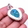 thumbnail image 2 of Magnesite Turquoise 925 Sterling Silver Bali Pendant 1.64", Blue Magnesite Turquoise Pendant P_8001_322_61, 2 of 2