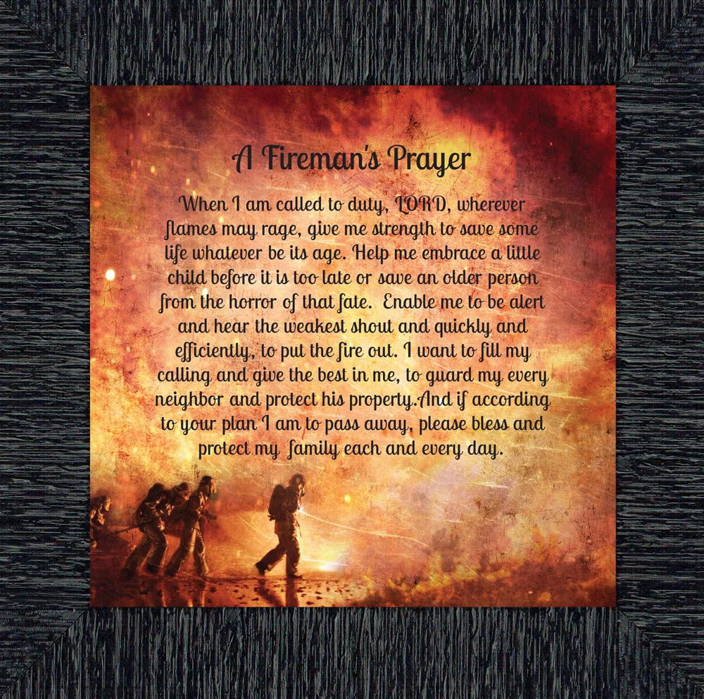 A Fireman’s Prayer, In Appreciation of A Firefighter, Framed Picture