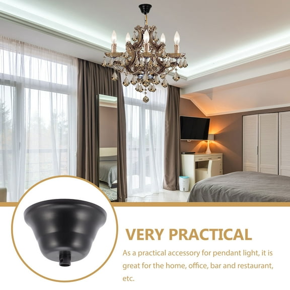 LOLIPPYY Bell-Shaped Ceiling Light Canopy for DIY Projects in Black