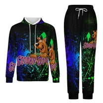 Scooby Doo Unisex Hoodies And Sweatpants Set Sweatshirts Jogger Pants Hooded Hoody Tracksuits Set Suit Winter Daily Adult Sweatsuit 2 Pcs