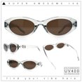 thumbnail image 2 of Womens Luxe Mod Fashion Oval Thick Plastic Sunglasses Grey - Brown, 2 of 8