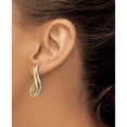 thumbnail image 3 of 14K Two-Tone Polished Diamond-Cut Twisted J-Hoop Post Earrings (Width 16.1) (Length 29.2) - Jbsp, 3 of 5