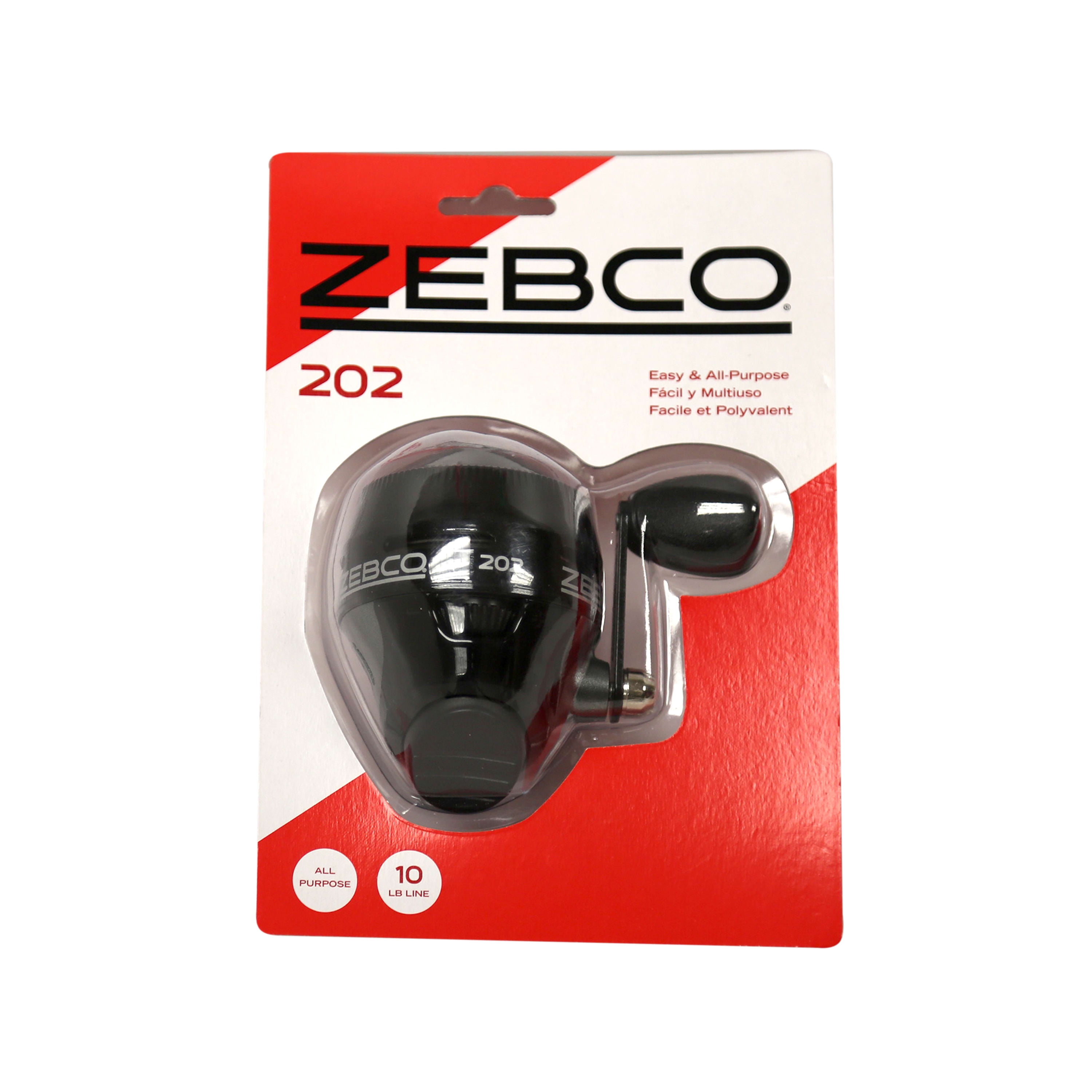  Zebco 202 Spincast Fishing Reel, Size 30 Reel, Right-Hand  Retrieve, Durable All-Metal Gears, Stainless Steel Pick-up Pin, Pre-Spooled  with 10-Pound Zebco Fishing Line, Black, Clam Packaging : Sports & Outdoors