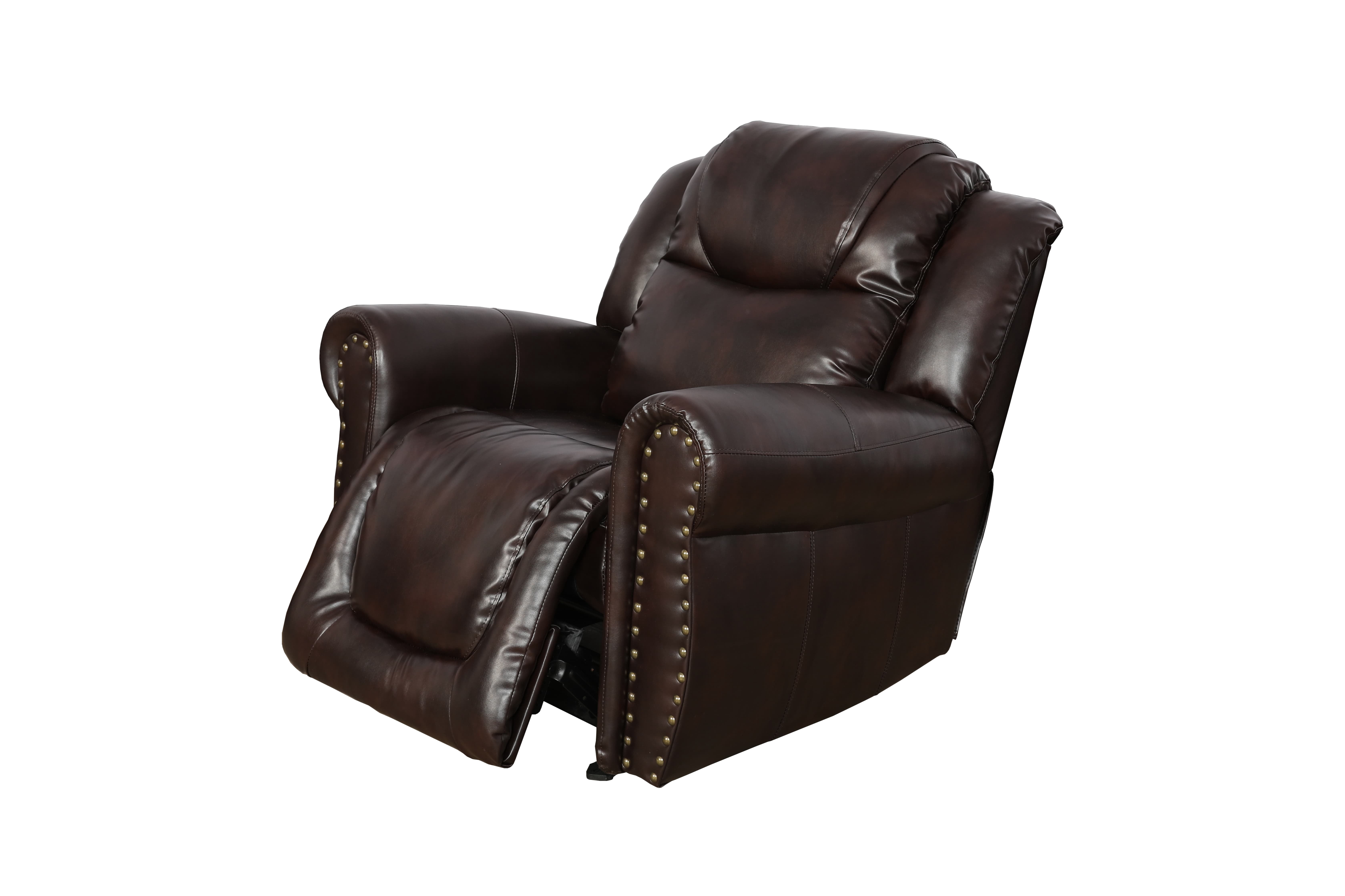 MAYEERTY Recliner Chair, Breathable Leather Reclining Chair with Adjustable Backrest for Living Room, Espresso