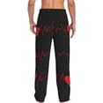 thumbnail image 3 of Balery Cardiogram and Heart print Men's Pajama Pants,Ultra Lightweight Pjs,Lounge Pant-Large, 3 of 9