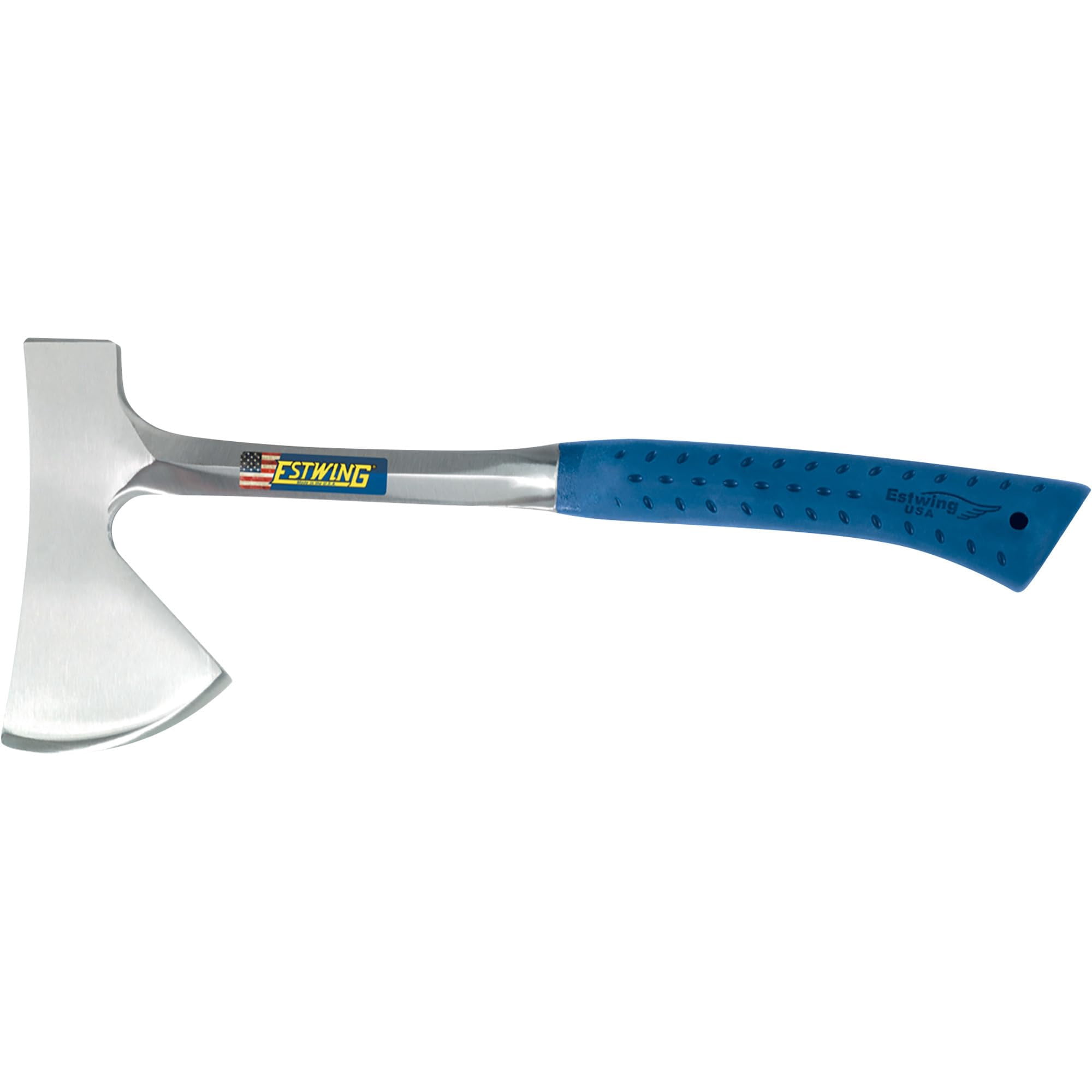 ESTWING Camper's Axe - 16" Camping Ax with Forged Steel Construction & Shock Reduction Grip - E44A
