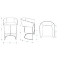 thumbnail image 3 of Manhattan Comfort Louvre Upholstered Barstool with Steel Base in Black, 3 of 10