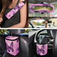thumbnail image 3 of Uorisanigo Purple Butterfly 15Pcs Car Seat Covers Font Rear Set with Car Wheel Cover Protector,Seatbelt Pads,Vehicle Trash Can,Air Vent Pouch,Keychain,Rearview Mirror Cover,Car Coasters,Car Decor, 3 of 7