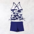 thumbnail image 3 of HUAXUN Plus Size Tankini Swimwear Y2k Swimsuit Tummy Control Swimsuits for Women Drawstring Backless Design Beachwear 2 Piece Swimsuit Tummy Control Bathing Suit, 3 of 8