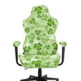 thumbnail image 3 of Whosucclay Shamrock Music Note Print Stretchable Gaming Chair Cover Washable, Anti-Scratch Slipcover with Armrest Protection, Cat Scratch Proof for Office Computer Chairs St Patrick's Day Decor, 3 of 8