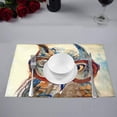 thumbnail image 2 of MKHERT Funny Wise Owl with Big Eyes in Glasses Animal Watercolor Placemats Table Mats for Dining Room Kitchen Table Decoration 12x18 inch,Set of 6, 2 of 4