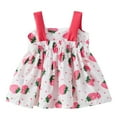 thumbnail image 4 of Odeerbi 1-4Y Toddler Girls Cute Princess Dresses Cotton Dress Kids Summer Cute Floral Print Slip Dress Bowknot Dress Baby Clothes Hot Pink, 4 of 7